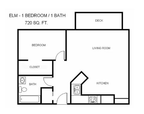 a floor plan of a room with a bedroom and a bathroom